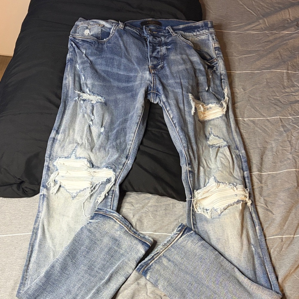 Amiri mx1 white patch jeans